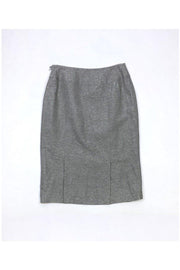 Current Boutique-Lafayette 148 - Grey Metallic Threaded Pencil Skirt Sz 2