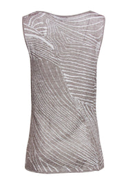 Current Boutique-Lafayette 148 - Grey & Taupe Knit Tank Top Sz M