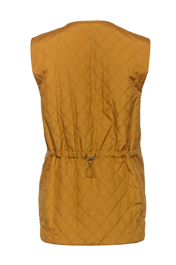 Current Boutique-Lafayette 148 - Mustard Quilted Zip-Up Vest Sz M