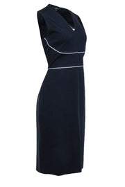 Current Boutique-Lafayette 148 - Navy V-Neck Sleeveless Dress Sz M