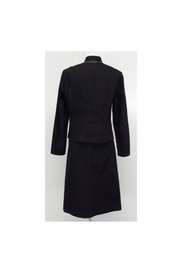 Current Boutique-Lafayette 148 - Premium Denim Collection Black Cotton Suit Sz 8