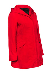 Current Boutique-Lafayette 148 - Red Hooded Coat w/ Detachable Vest Sz S