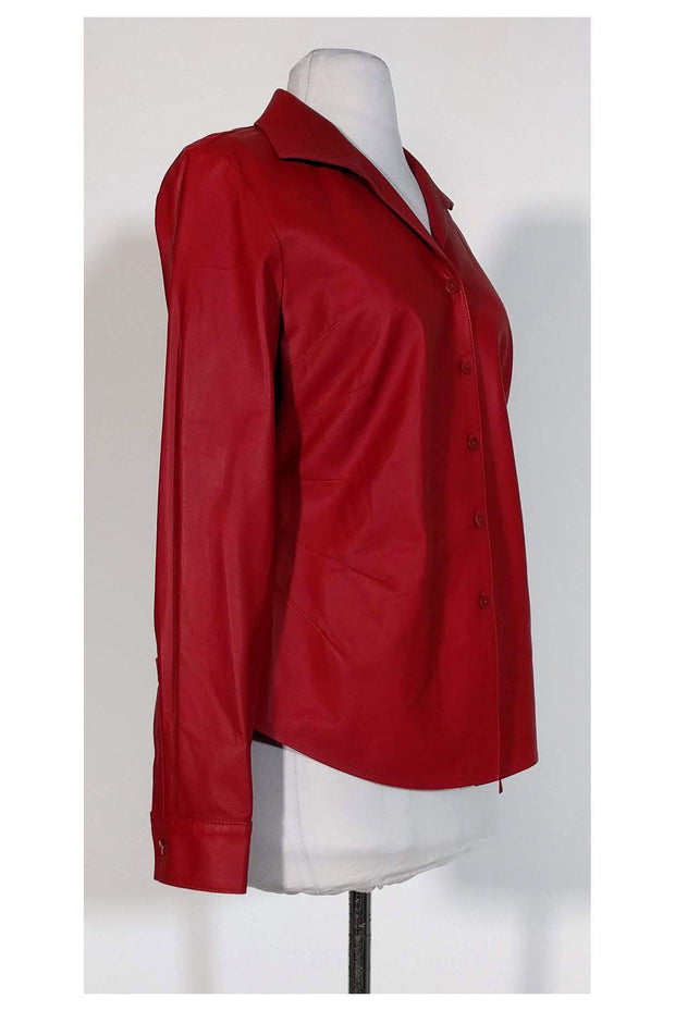 Current Boutique-Lafayette 148 - Red Lambskin Jacket Sz 6