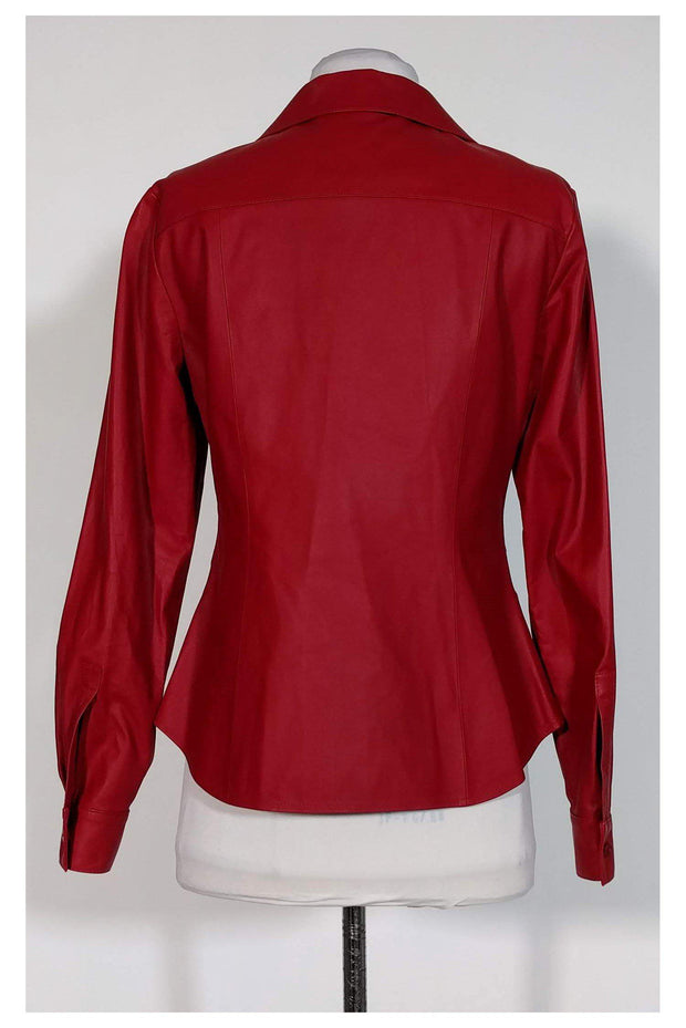 Current Boutique-Lafayette 148 - Red Lambskin Jacket Sz 6