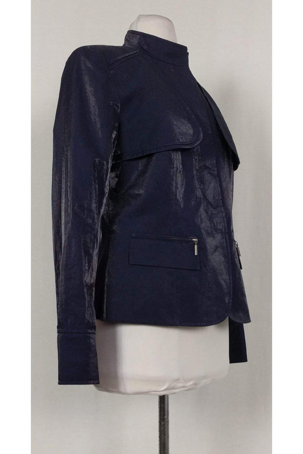 Current Boutique-Lafayette 148 - Shiny Indigo Blue Blazer Sz 2