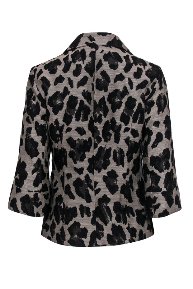 Current Boutique-Lafayette 148 - Tan & Black Leopard Print Button-Up Blazer Sz 4