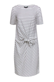 Current Boutique-Lafayette 148 - White & Black Striped Tied T-Shirt Dress Sz M