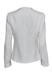 Current Boutique-Lafayette 148 - White Linen Zip-Up Blazer Sz 4