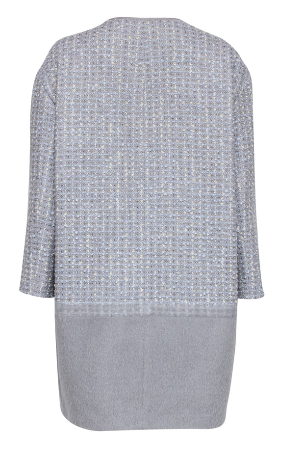 Current Boutique-Laffeyette 148 - Powder Blue & Grey Tweed Zip-Up Jacket Sz M