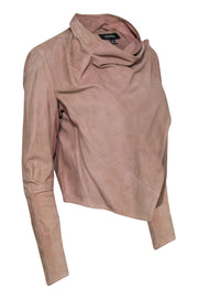 Current Boutique-Lamarque - Tan Suede Draped Cowl Neck Jacket Sz M