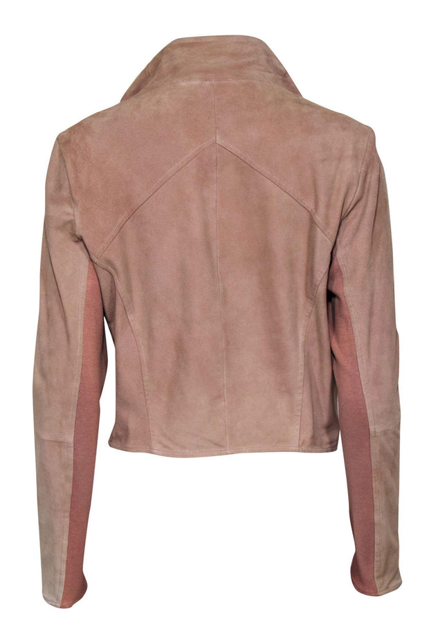 Current Boutique-Lamarque - Tan Suede Draped Cowl Neck Jacket Sz M