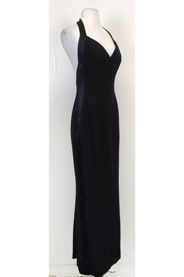 Current Boutique-Lanvin - Black Halter Tuxedo Dress Sz 8