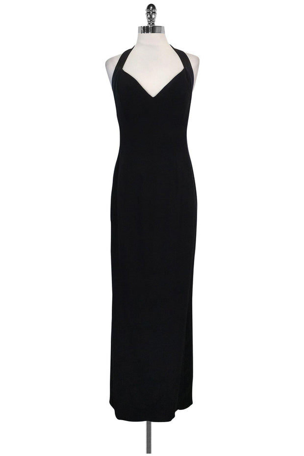 Current Boutique-Lanvin - Black Halter Tuxedo Dress Sz 8