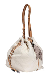 Current Boutique-Lanvin - Cream Quilted Leather Bucket Bag