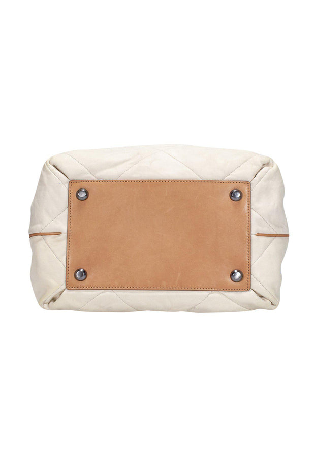 Current Boutique-Lanvin - Cream Quilted Leather Bucket Bag