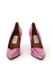 Current Boutique-Lanvin - Pink Metallic Leather Pointed Toe Pumps Sz 6