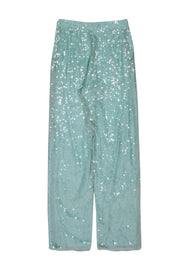 Current Boutique-Lapointe - Turquoise Sequin Straight Leg Trousers Sz 4