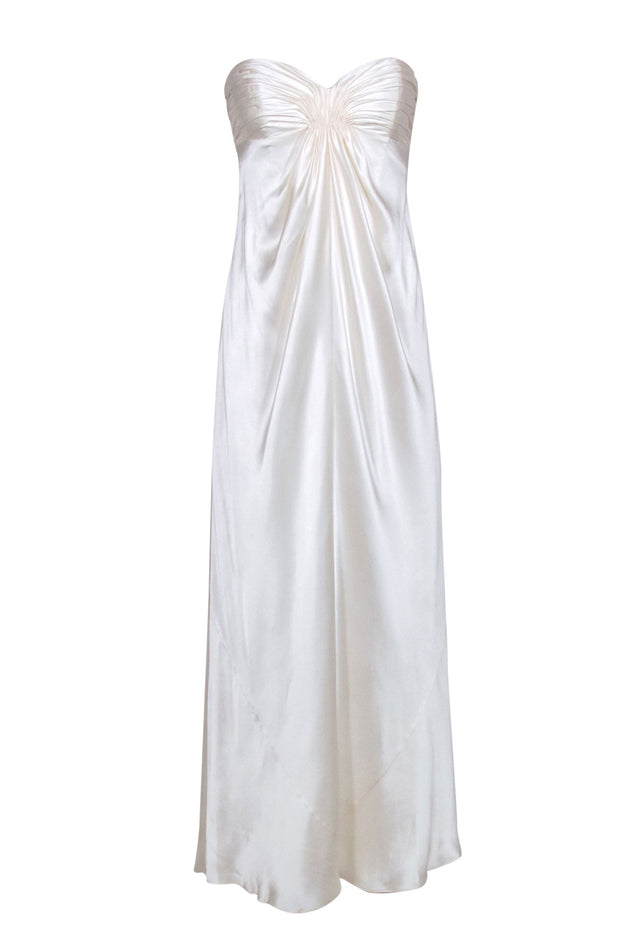 Current Boutique-Laundry- Cream Satin Strapless Gown Sz 4