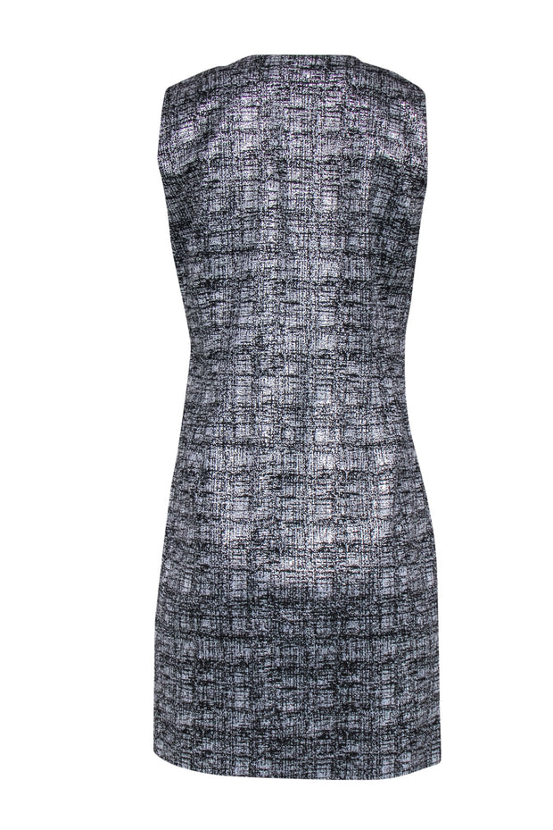 Current Boutique-Laundry by Shelli Segal - Black & Chrome Sheath w/ Neckline Crystal Embellishment