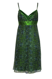 Current Boutique-Laundry by Shelli Segal - Green Paisley Printed Silk Satin Sundress Sz 6