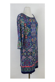 Current Boutique-Laundry by Shelli Segal - Teal Blue Paisley Print Dress Sz S