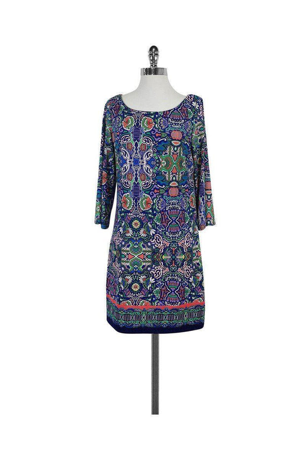 Current Boutique-Laundry by Shelli Segal - Teal Blue Paisley Print Dress Sz S