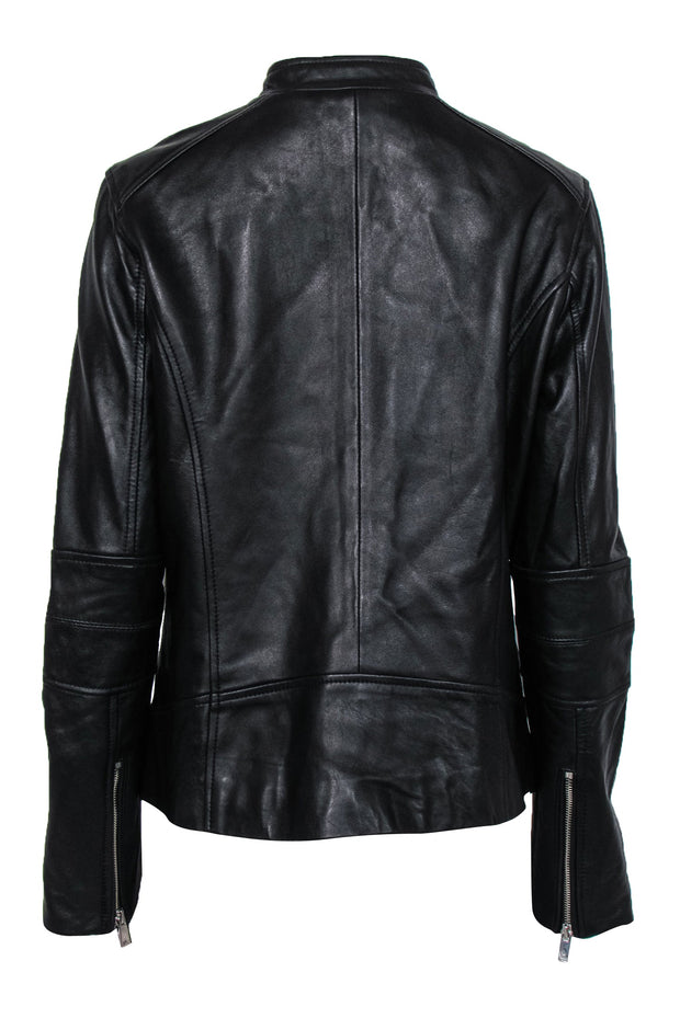 Current Boutique-Lauren Ralph Lauren - Black Leather Zip-Up Jacket Sz L