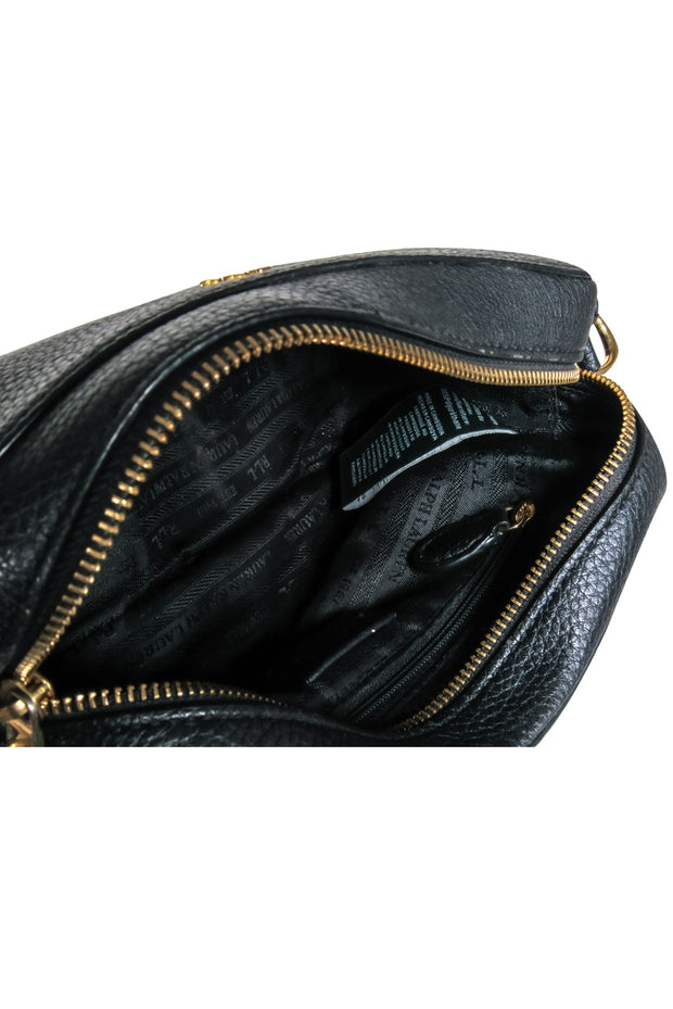 Current Boutique-Lauren Ralph Lauren - Black Pebbled Faux Leather Crossbody Bag