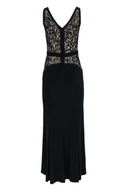 Current Boutique-Lauren Ralph Lauren - Black Sleeveless "Holiday" Gown w/ Lace Bodice & Nude Underlay Sz 4