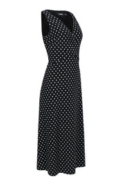 Current Boutique-Lauren Ralph Lauren - Black & White Polka Dot Sleeveless Midi Dress Sz 10