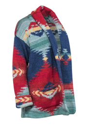 Current Boutique-Lauren Ralph Lauren - Blue, Red & Teal Wool Western-Inspired Cardigan Sz M