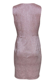 Current Boutique-Lauren Ralph Lauren - Blush Sparkly Sleeveless Sheath Dress w/ Knotted Waist Sz 14P