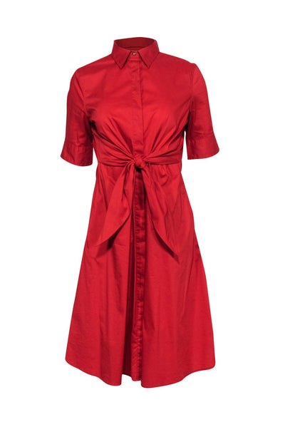 Current Boutique-Lauren Ralph Lauren - Brick Red Collared A-Line Dress Sz 4