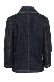 Current Boutique-Lauren Ralph Lauren - Dark Wash Double Breasted Denim Jacket w/ Red Stitching Sz M