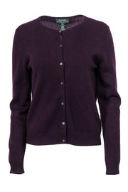 Current Boutique-Lauren Ralph Lauren - Plum Button-Up Cashmere Cardigan Sz PS