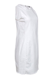 Current Boutique-Lauren Ralph Lauren - White Frayed Denim Midi Dress Sz 6