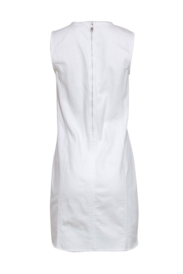 Current Boutique-Lauren Ralph Lauren - White Frayed Denim Midi Dress Sz 6