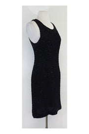 Current Boutique-Laurence Kazar - Sleeveless Black Beaded Silk Dress Sz M