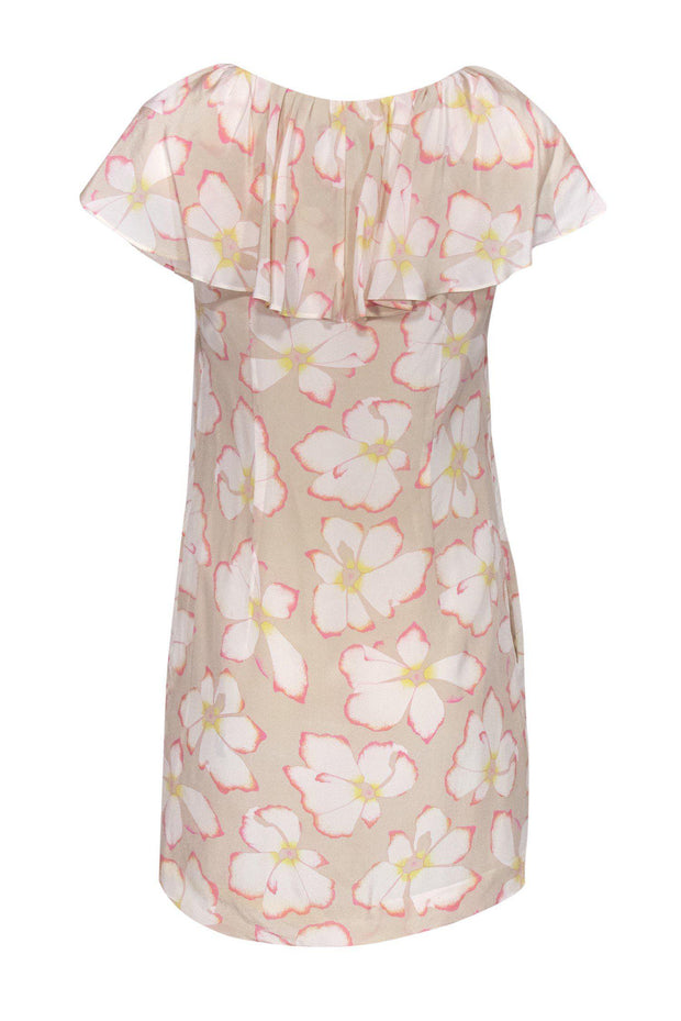 Current Boutique-Leifsdottir - Cream Floral Print Silk Shift Dress Sz 4