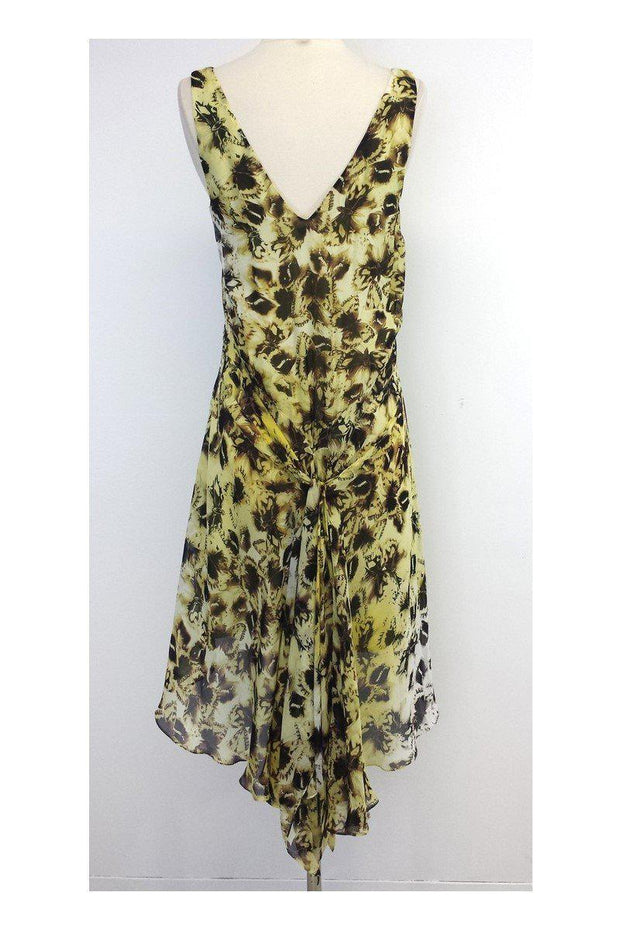 Current Boutique-Leifsdottir - Yellow & Brown Butterfly Print Silk Dress Sz 4