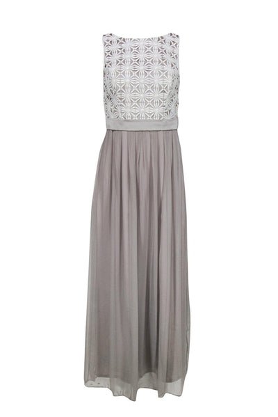 Current Boutique-Lela Rose - Taupe Chiffon Sleeveless Gown Sz 4