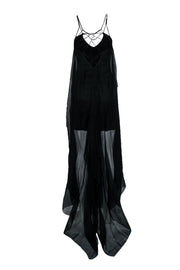 Current Boutique-Leon Max - Black Handkerchief Silk Maxi Dress Sz XS