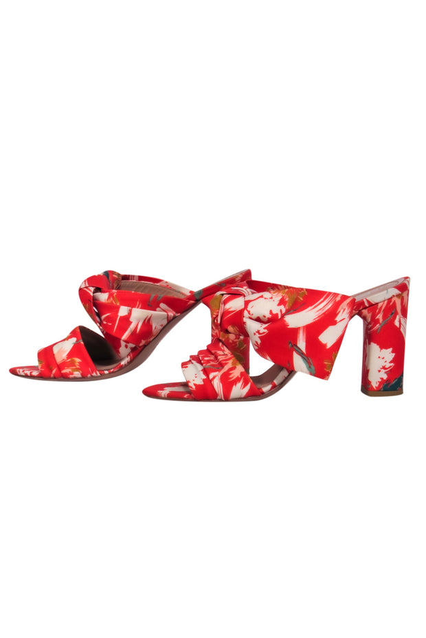 Current Boutique-Lewitt - Red Floral Print Mule Pump Sz 7.0