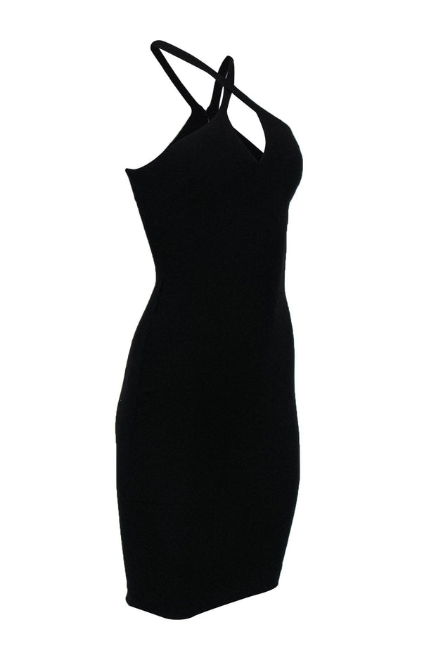 Current Boutique-Likely - Black Sleeveless Bodycon Dress w/ Crisscross Design Sz 0