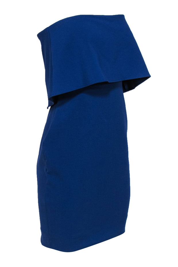 Current Boutique-Likely - Dark Blue Strapless "Driggs" Sheath Dress w/ Flounce Top Sz 2