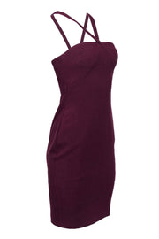 Current Boutique-Likely - Dark Purple Bodycon Dress w/ Crisscross Design Sz 4