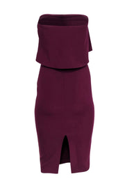 Current Boutique-Likely - Plum Strapless Folded Bodice Midi Dress Sz 0