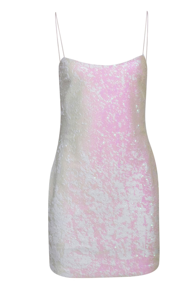 Current Boutique-Likely - White Iridescent Sequin Sleeveless Mini Party Dress Sz 6