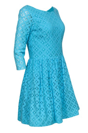 Current Boutique-Lilly Pulitzer - Aqua Blue Lace Long Sleeved Dress Sz 8