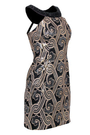 Current Boutique-Lilly Pulitzer – Black, Gold & Silver w/ Beaded Embellishment Dress Sz 0